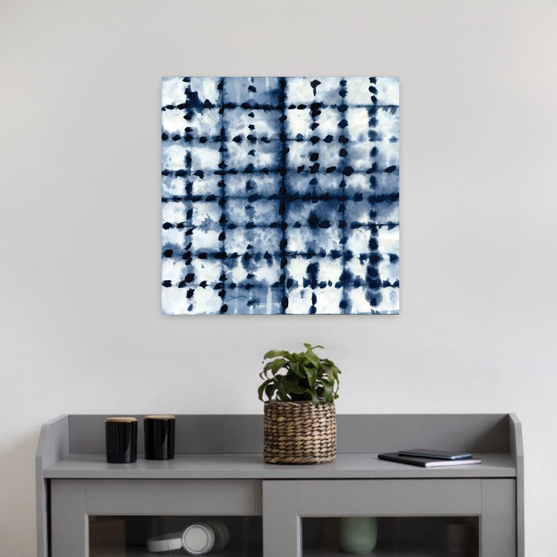 Art mural abstrait géométrique Shibori, H 18 po x l 18 po
