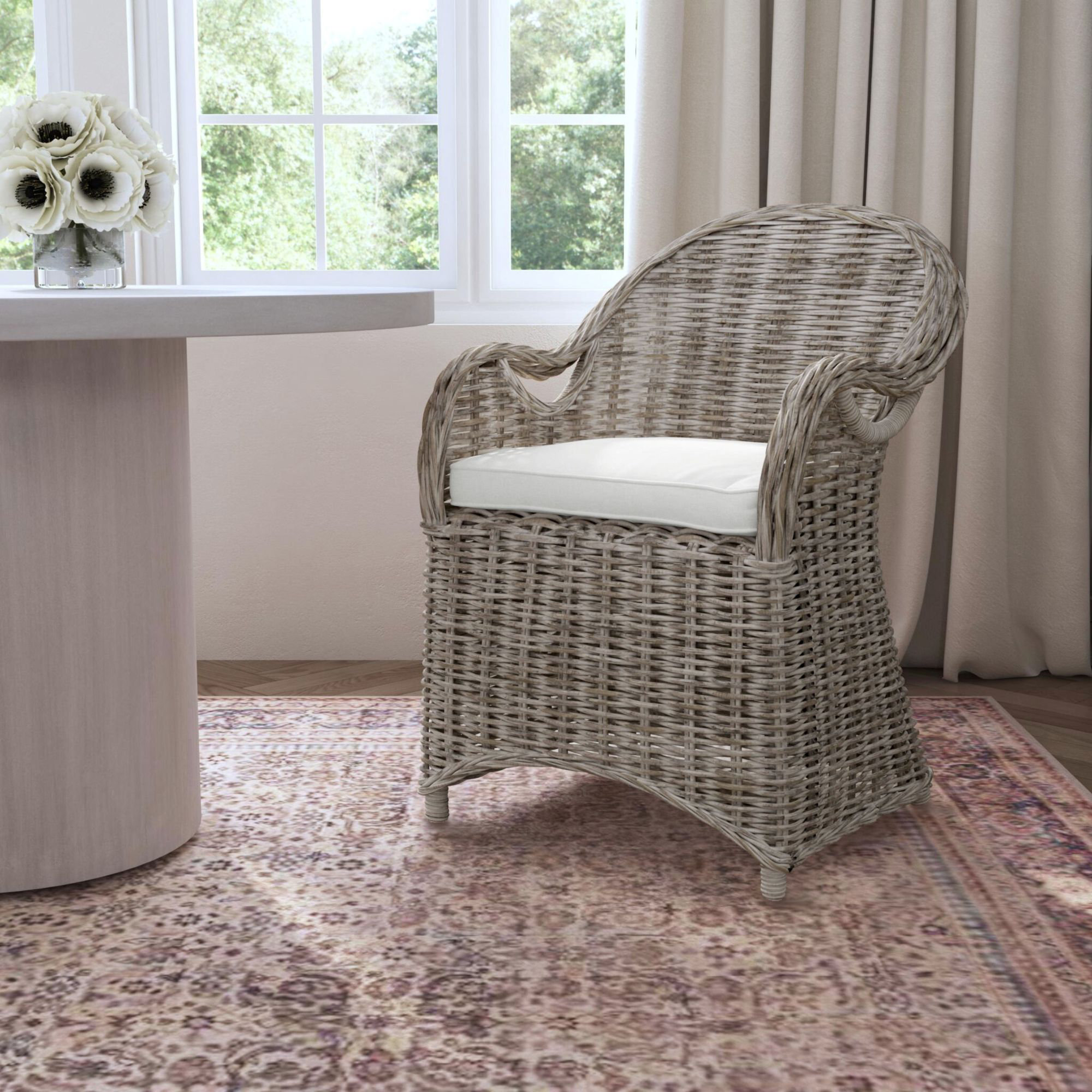 Attina Upholstered Armchair, Gray