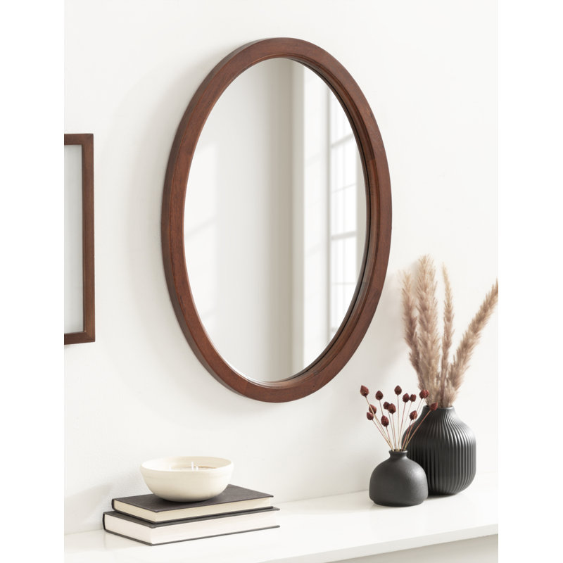Brianna Wood Flat Mirror, Walnut, 24" x 18"