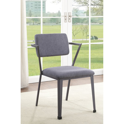 Chaise de salle à manger à dossier haut en tissu gris anthracite Cargo