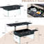 Table basse ergonomique à plateau relevable en marbre noir avec fonction utilisateur moderne - motif, fabrication, espace généreux-1937312358
