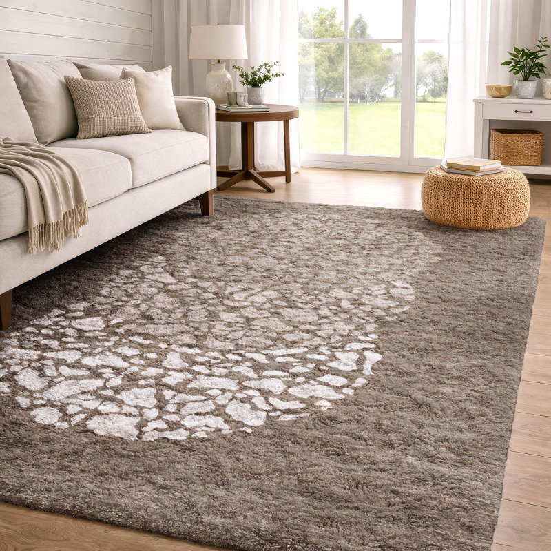 Tapis à poils longs lavable à la machine de qualité supérieure ADS643, Chocolate, 3' x 5'