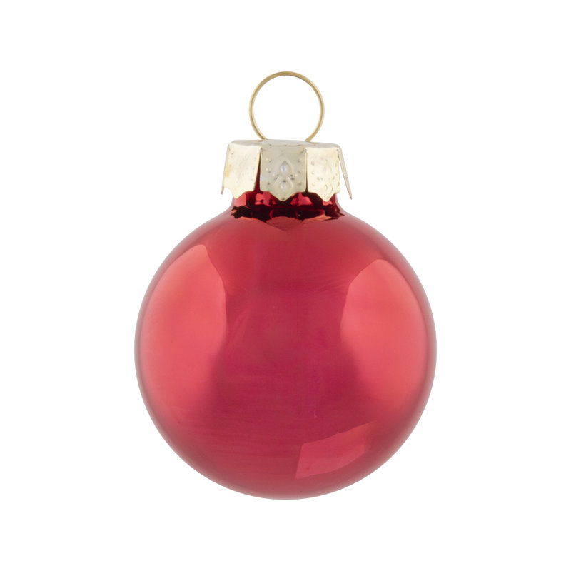 Ensemble d'ornement boule de Noël en verre 40 carats à 2 finitions, Rouge