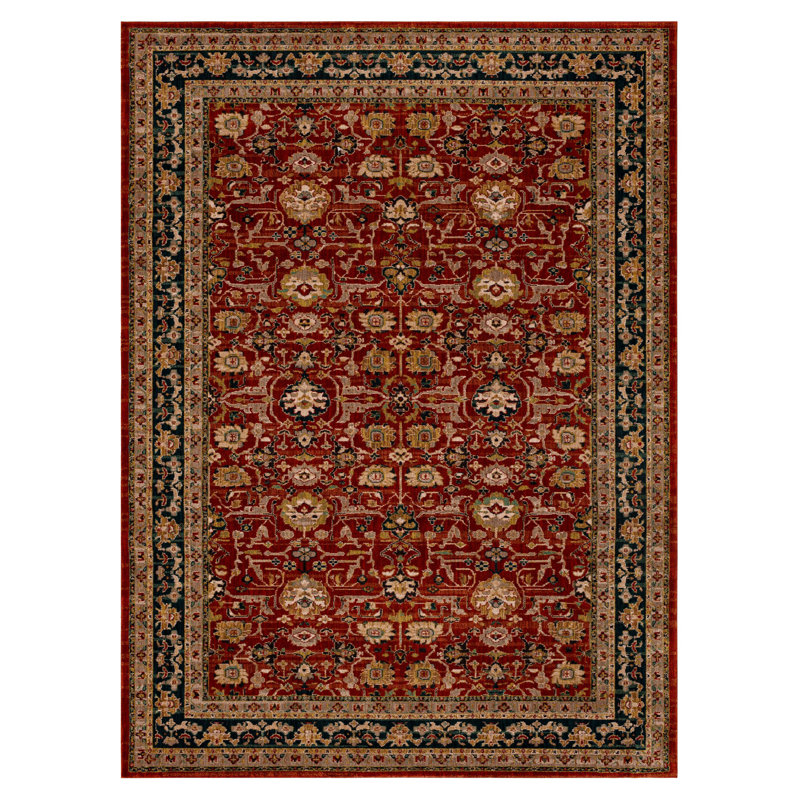 Spice Market Keralam Plush Pile Stain/Fade Resistant Polyester Woven Floral Indoor Area Rug, Rectangle 5'3" x 7'10"