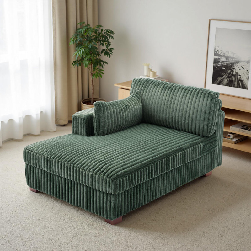 Bukvice Chaise Lounge, Left Hand Facing, Green