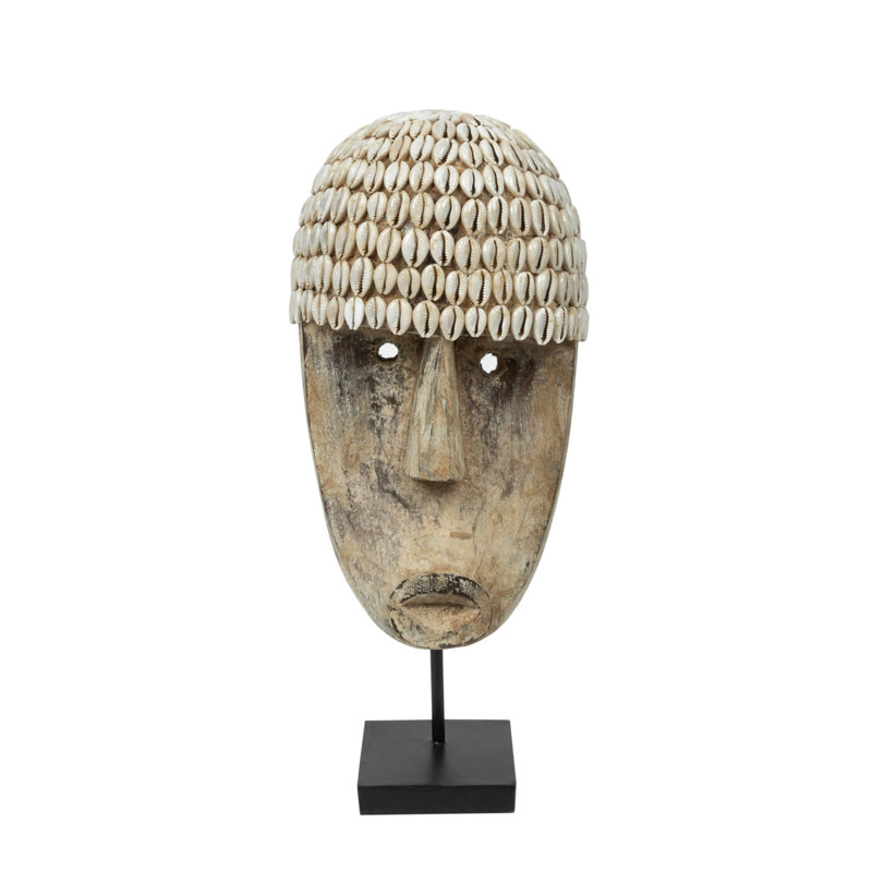 The Cowrie Mask on Stand, 40cm H x 10cm W x 17cm D