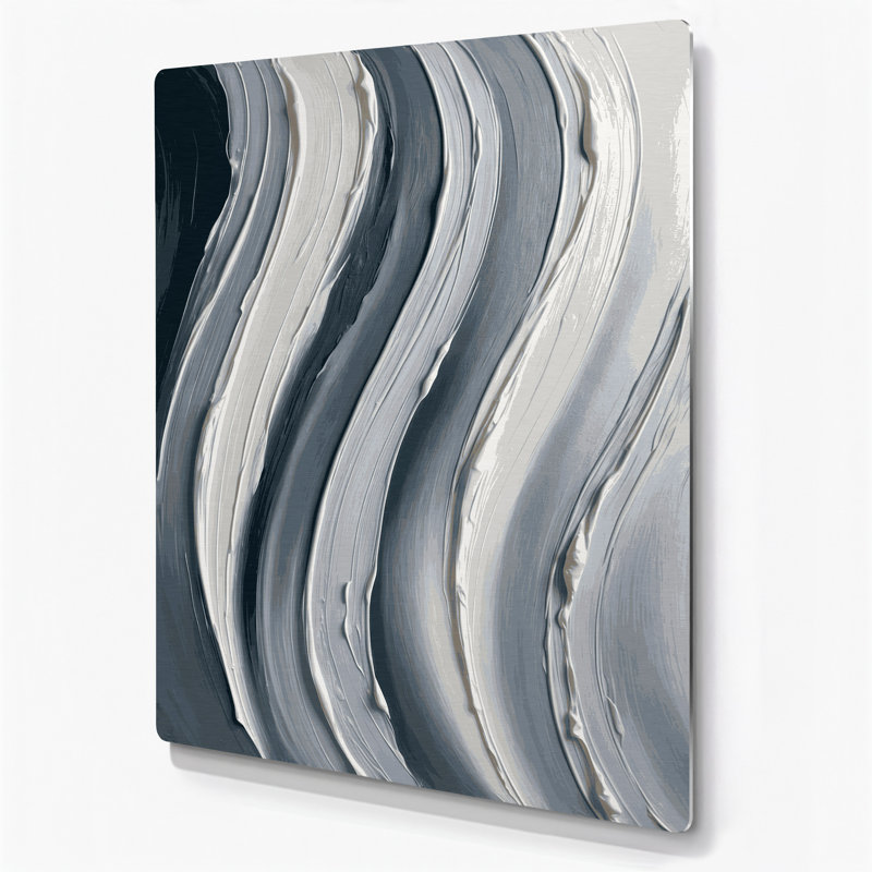 Art mural en métal DiagonalStripes, H 18 po x l 12 po