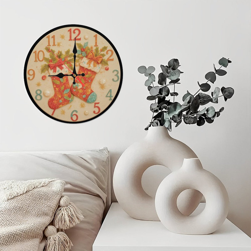 Glace-Horloge-Face-Avec-Flocons de neige