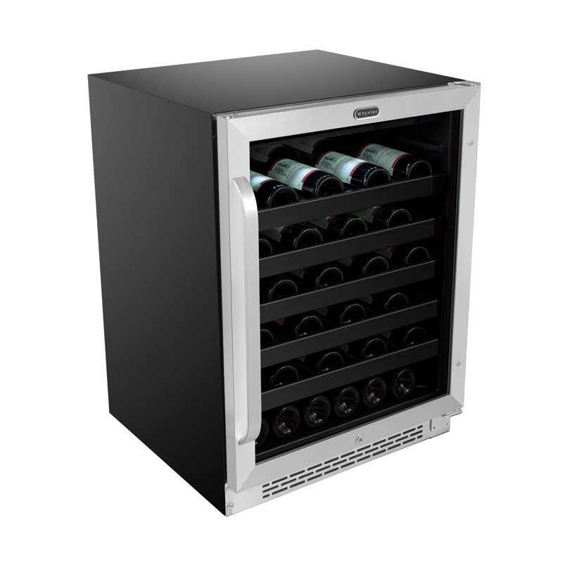 Whynter 24'' width 46 Bottle Single Zone Built-In Wine Refrigerator with Lock