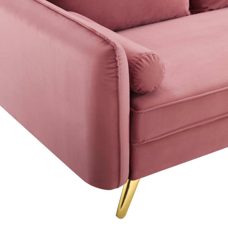 Revive Performance Velvet Loveseat, Dusty Rose
