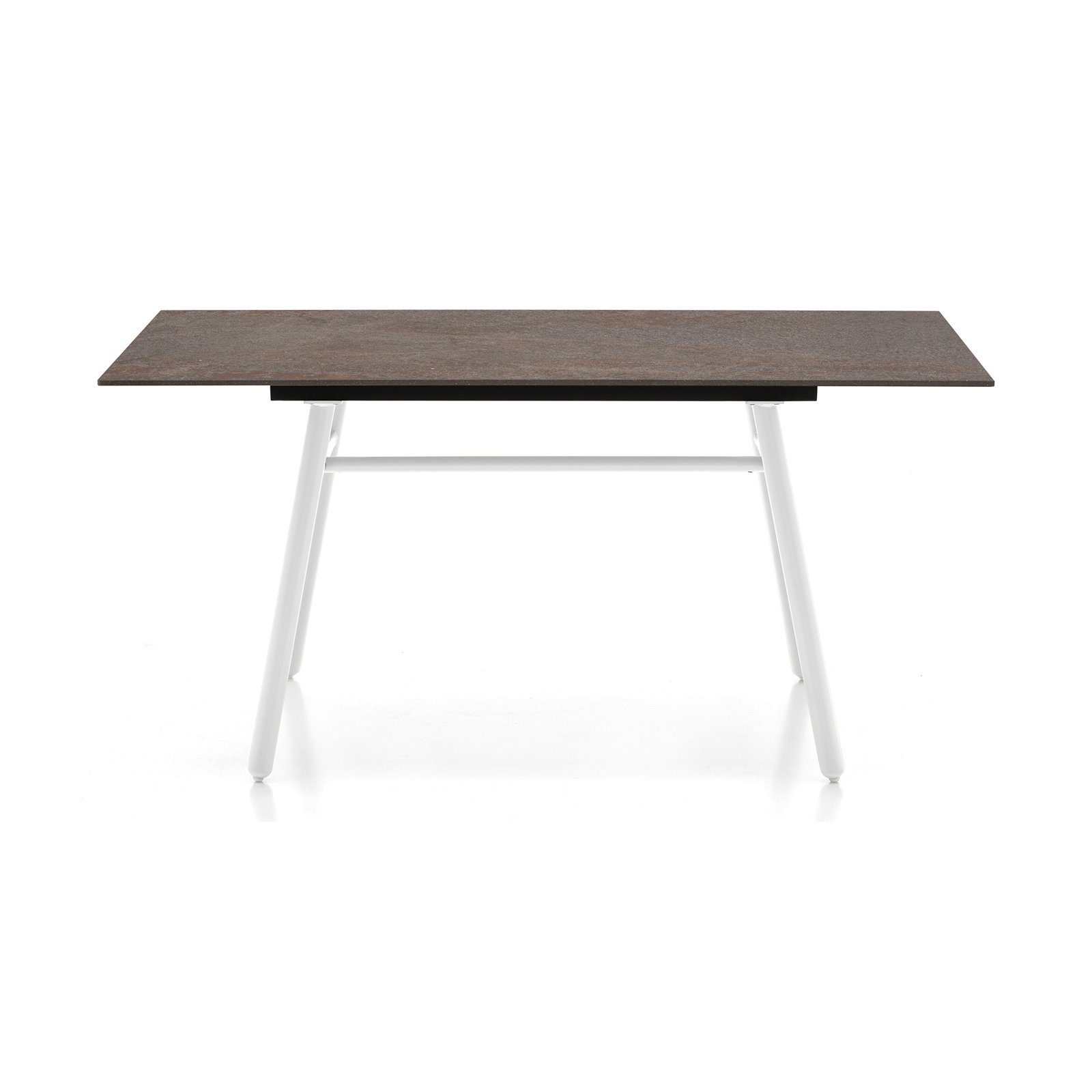 Yo! 63" Patio Dining Table, Porphyry Brown, Matt Optic White
