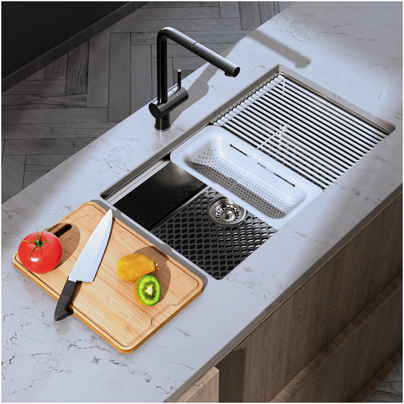 Évier de cuisine encastrable en acier inoxydable