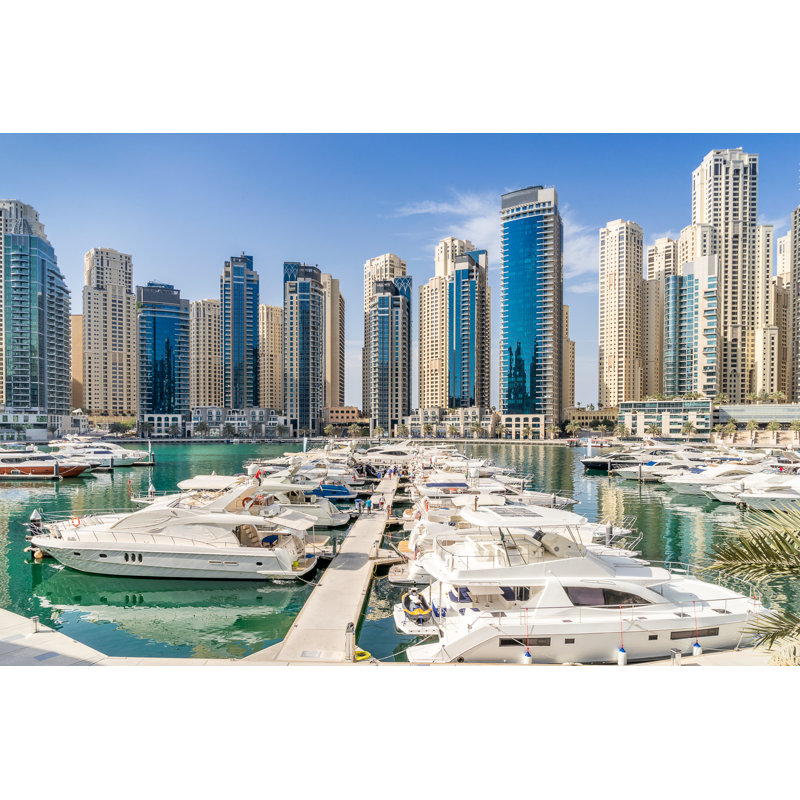 Cranesville Dubai Yacht Marina - Wrapped Canvas Print, 61cm H x 91cm W x 3.8cm D