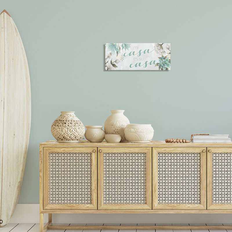 Art mural sur toile Mi Casa Su Casa Flores par Elizabeth Medley, H 10 po x l 24 po