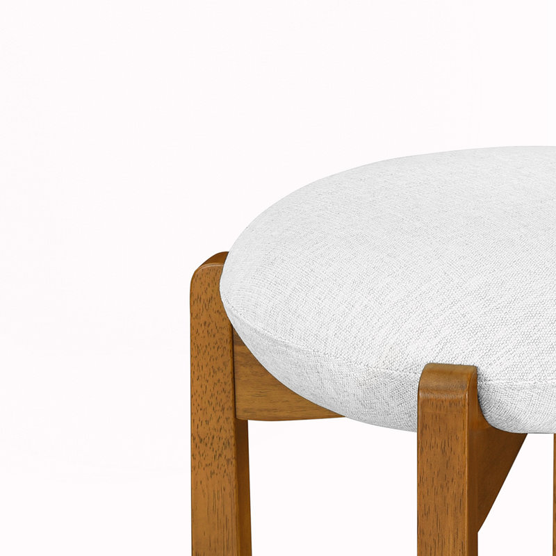 Tabouret de bar en bois rembourré, ensemble de 2, Noyer, 2