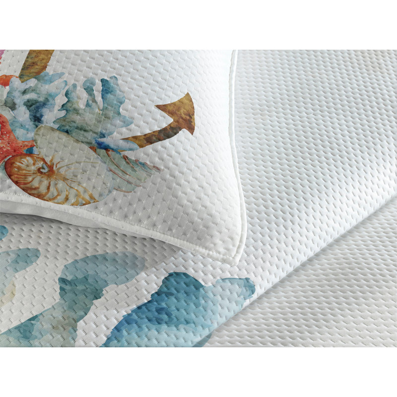 Anchor Coastal Polyester Coverlet, Twin Bedspread + 1 Sham