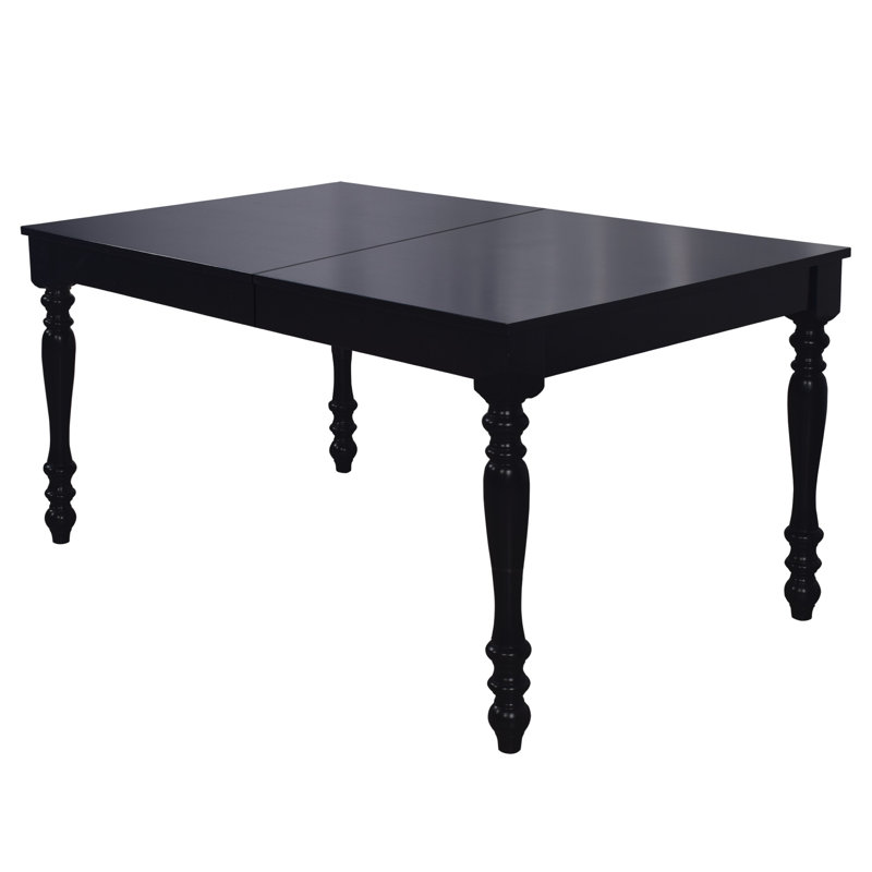 Candace Solid Wood Base Dining Table, Black