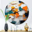 Peinture orange abstraite «Orange Happiness» - horloge murale-1419266681