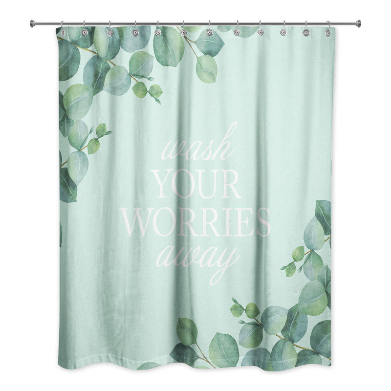 Rideau de douche simple Ziyi, Bleu sarcelle