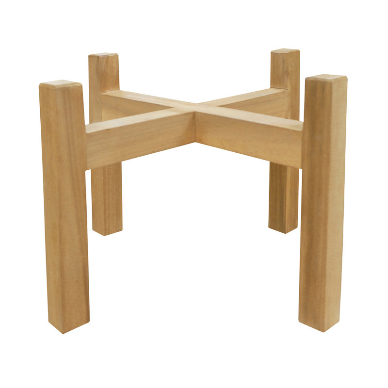 21x21x14" Acacia Wood Planter Stand, 13.8" H x 20.9" W x 20.9" D