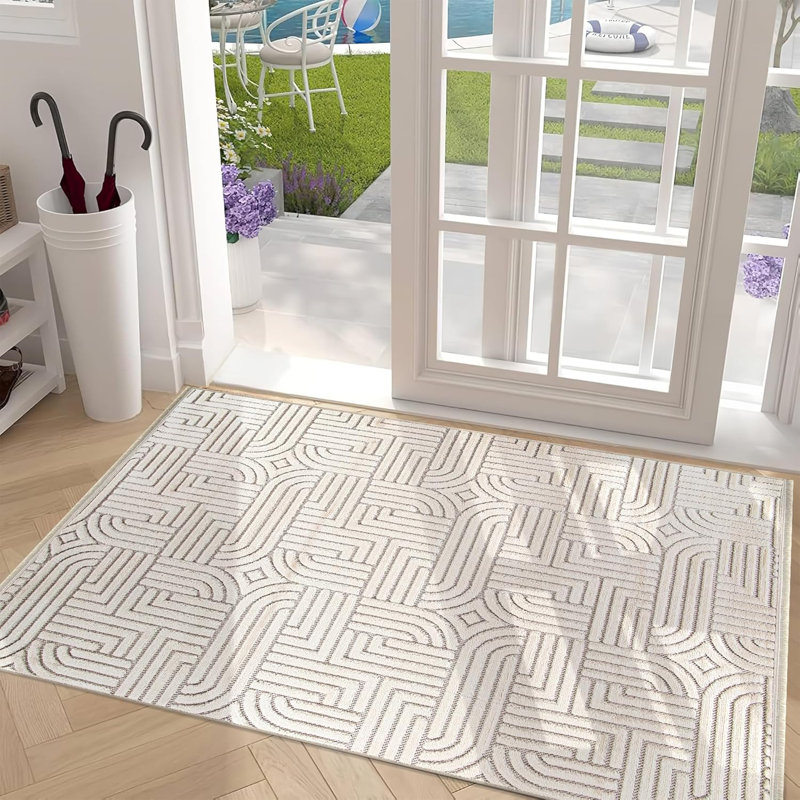 Non Slip Area Rugs Soft Carpet Pad Entryway Rug Indoor Modern Mat Low Pile Rug for Bedroom - TR003, Rectangle 80 x 150 cm 