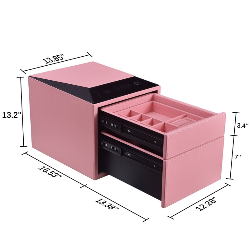 Coffre à bijoux biométrique à empreinte digitale pour la maison Verrouillage rapide d'empreintes digitales et clavier numérique pour la sécurité domestique P 16,5 po x l 13,8 po