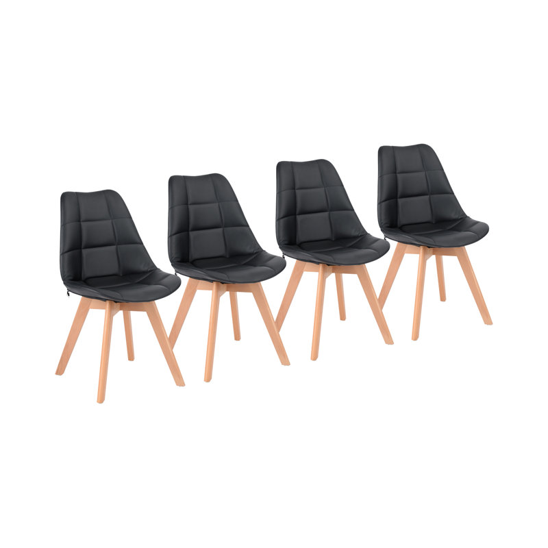 Cashion 45cm H Tufted Upholstered Dining Chair, Black