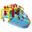 Jeu gonflable de jardin gonflable de 7 pieds et de 7 pouces avec piscine pour éclaboussures, pistolet à eau et mur d'escalade