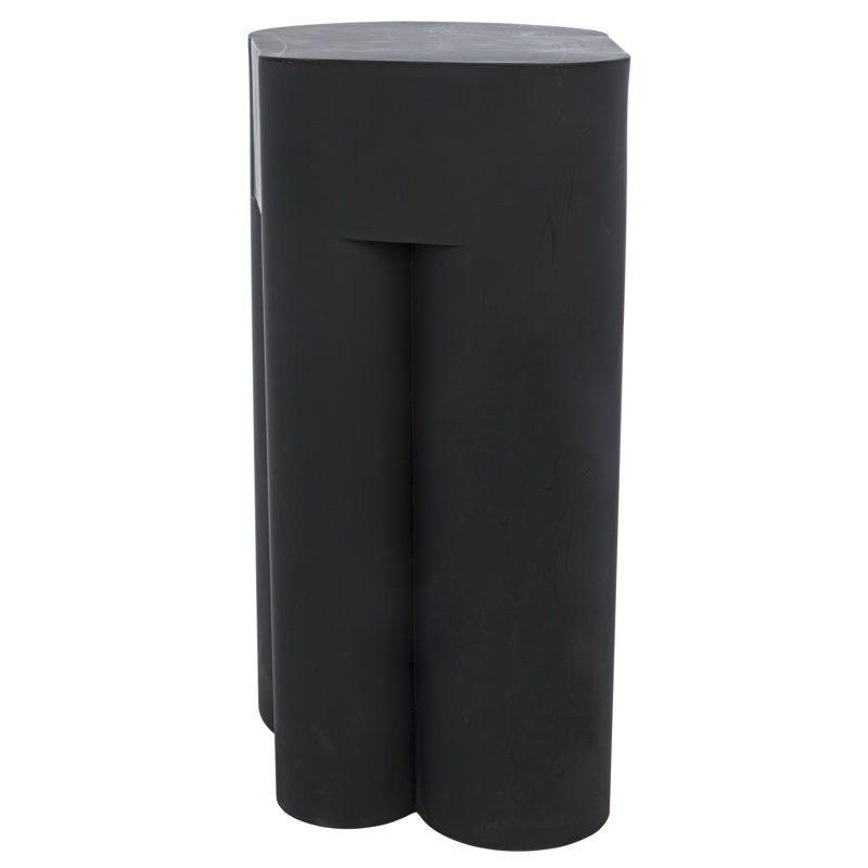 Matte Black Metal Rectangular End Table
