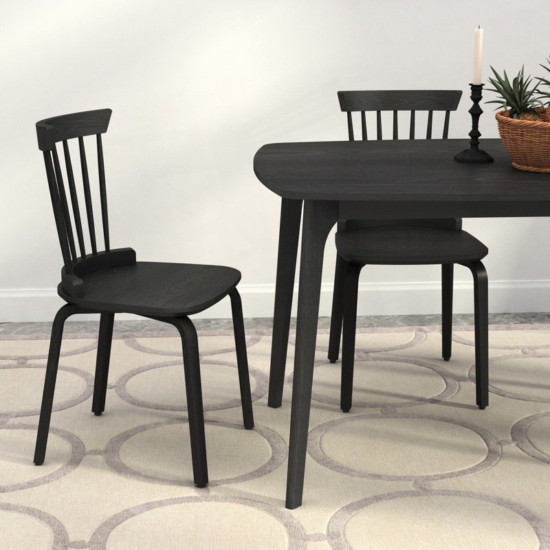 Ensemble de 2 chaises Windsor, Noir