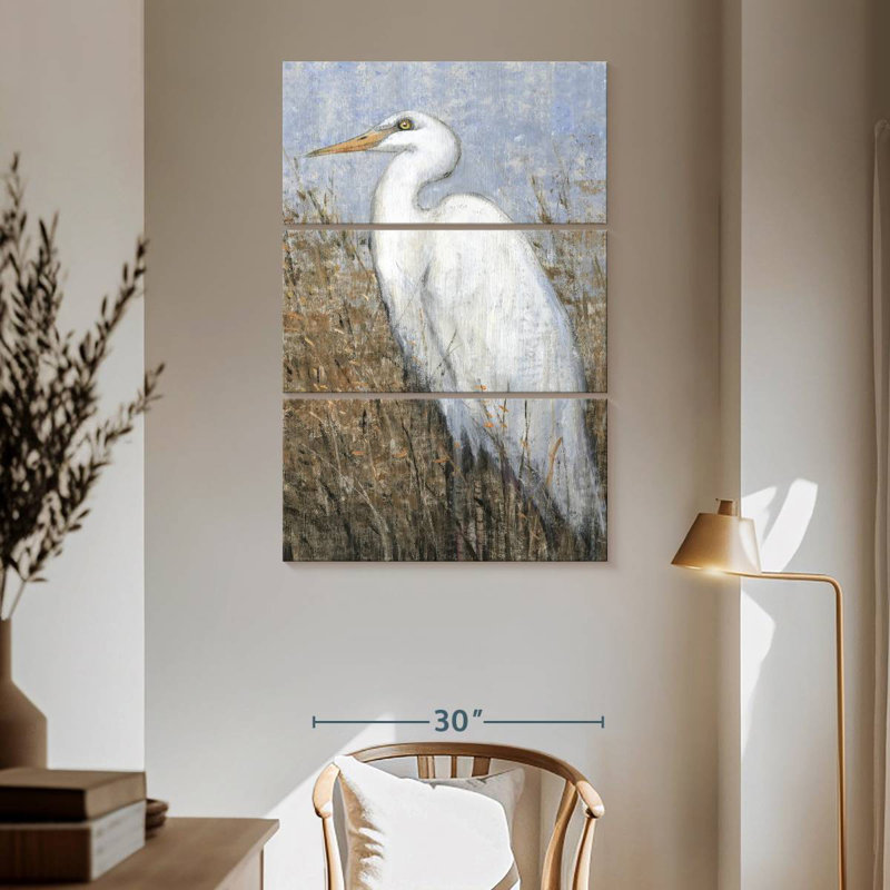 Brampt White Heron II, 65" H x 42" W