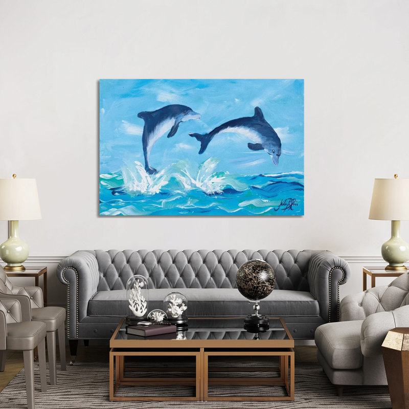 Dolphins s'envolant II, H 40 po x l 60 po x 1,5 po