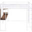 Lit mezzanine en métal avec bureau et 2 tablettes, blanc - Espace robuste utilisant une tablette pleine grandeur-779697595