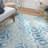 Bryauna Hand Tufted Wool/Cotton Geometric Rug in Ivory/Blue-95312785