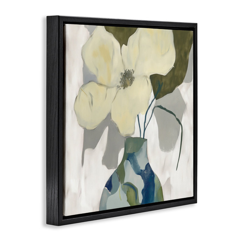 Cadre flottant Boho Modern Petals, design par Elara Yasna, Cadre flottant noir de jais, H 18 po x l 18 po