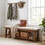 Upholstered Foam Bench with Shelves