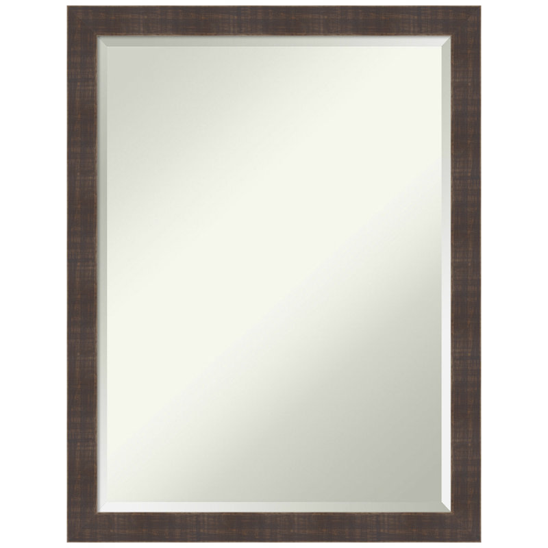 Josheph Flat Wall Mirror, 22.25" x 22.25", Brown
