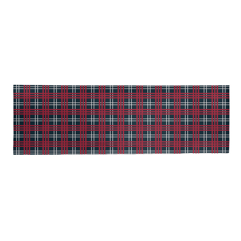 Tapis à carreaux bleu, Tapis de couloir 2 pi 6 po x 8 pi
