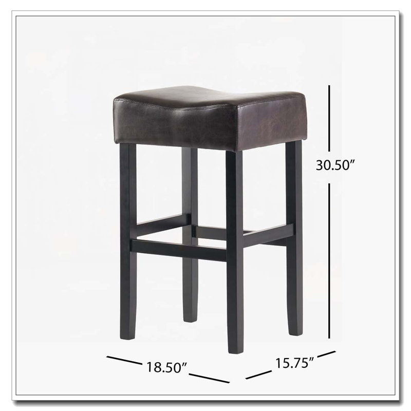 30" Backless Bonded Leather Backless Bar Stool