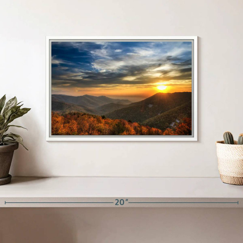 Shenandoah Sundown, Cadre flottant blanc, 13 po x 9 po