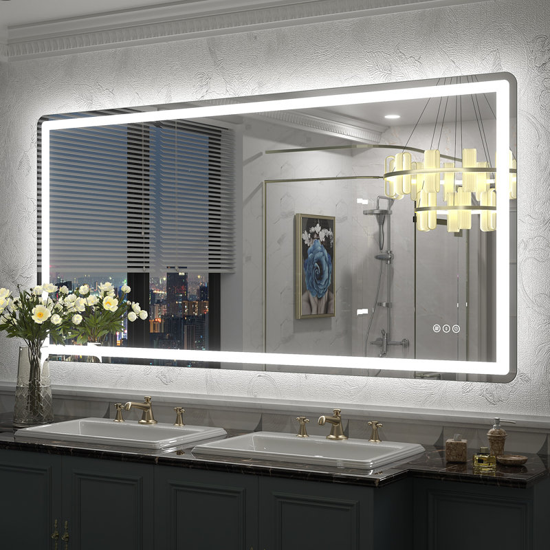 Aevar UL Certified Front & Back LED Anti-Fog Tempered Glass Bathroom/Vanity Mirror with 3-Year Warranty, 60" x 30"