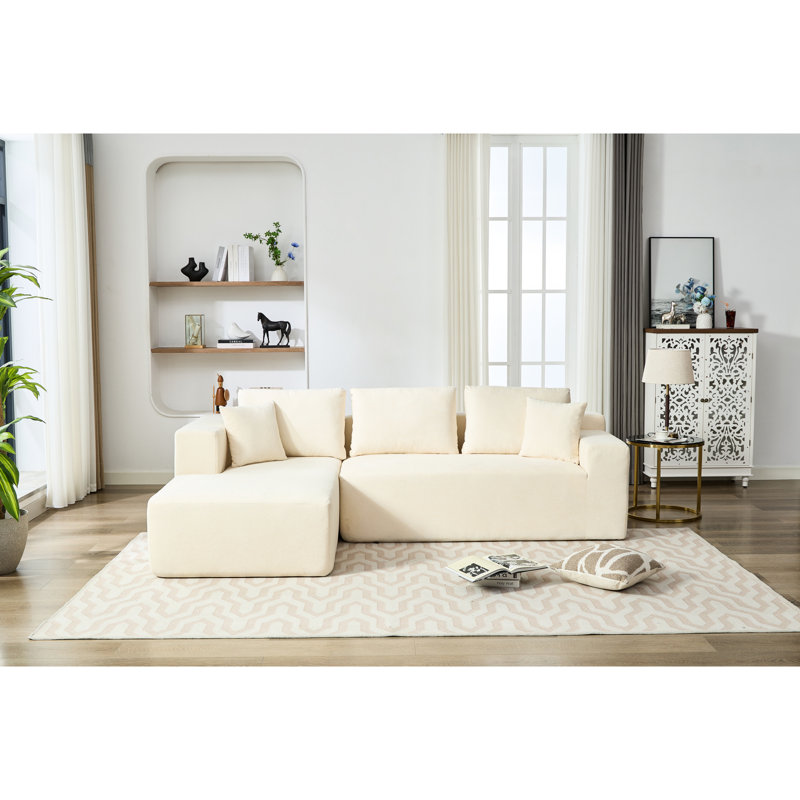 Ensemble de 3 meubles en chenille beige - luxueux, pratique et tendance, douceur douce, ajout luxueux, livraison écoénergétique, options de positions polyvalentes, tissu aspirateur