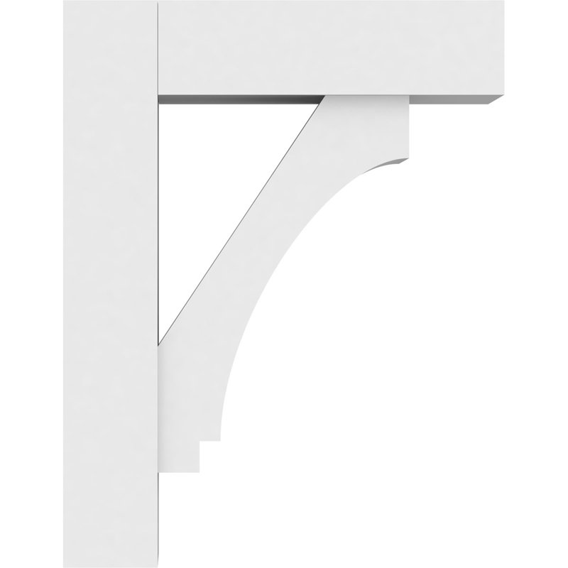 Support standard en PVC de qualité architecturale avec extrémités en bloc, H 18 p o x l 5 po x P 14 po