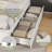Adainville 50"H Modern Queen Size Solid Wood Bed with 2 Storage Drawers, White-890702669-887246135