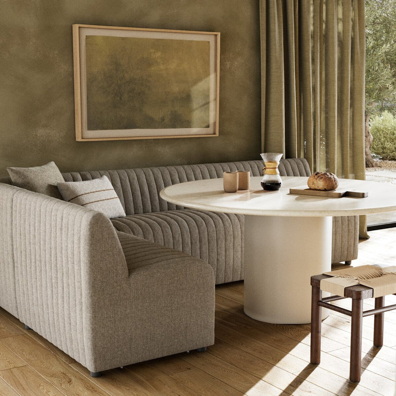 Augustine Modular Sectional,  31.5" H x 91.5" W x 66.5" D, Gray Polyester
