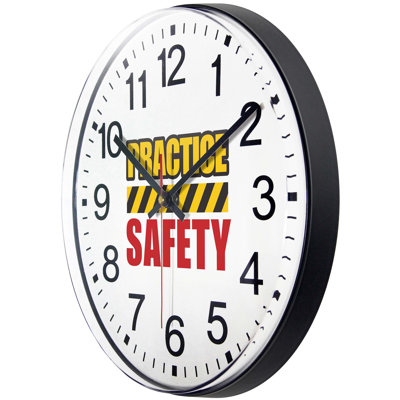 Wille Practise Safety Wall Clock, Black, 12"