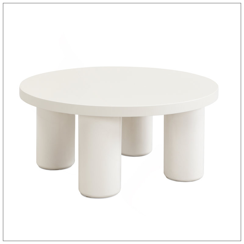 Ensemble de 2 tables basses rondes avec pieds cylindriques et 1 table de bout pour le salon U-Can