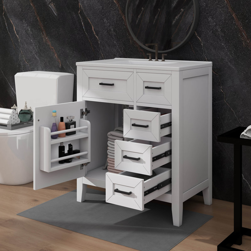 Meuble-lavabo de salle de bain 30 po sans tiroir inclus, Blanc