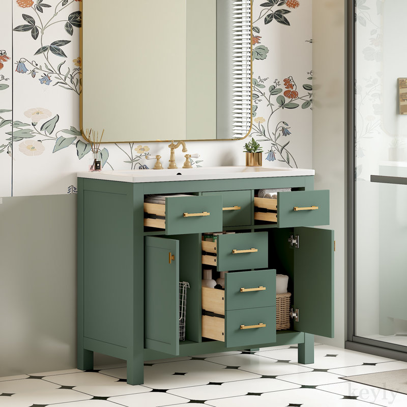 Meuble-lavabo simple 36 po avec plateau en résine Esjay