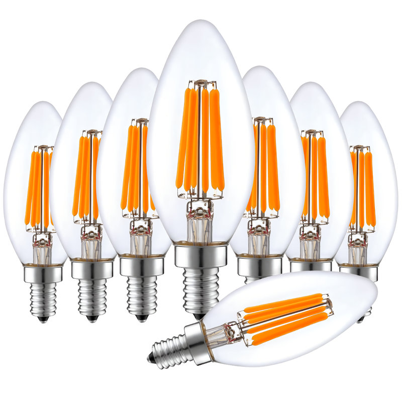 Ampoule à filament STRAK 6W-60 watts équivalent 600 lumens E12 / base candélabre à intensité variable 2700K blanc chaud